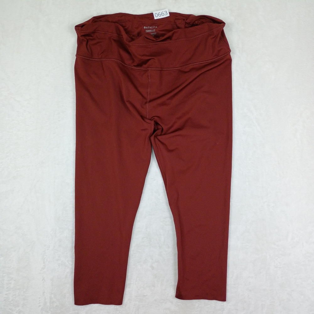 Athleta Capri Leggings Womens XL Burgundy Accelerate Activewear Hiking Gorpcore